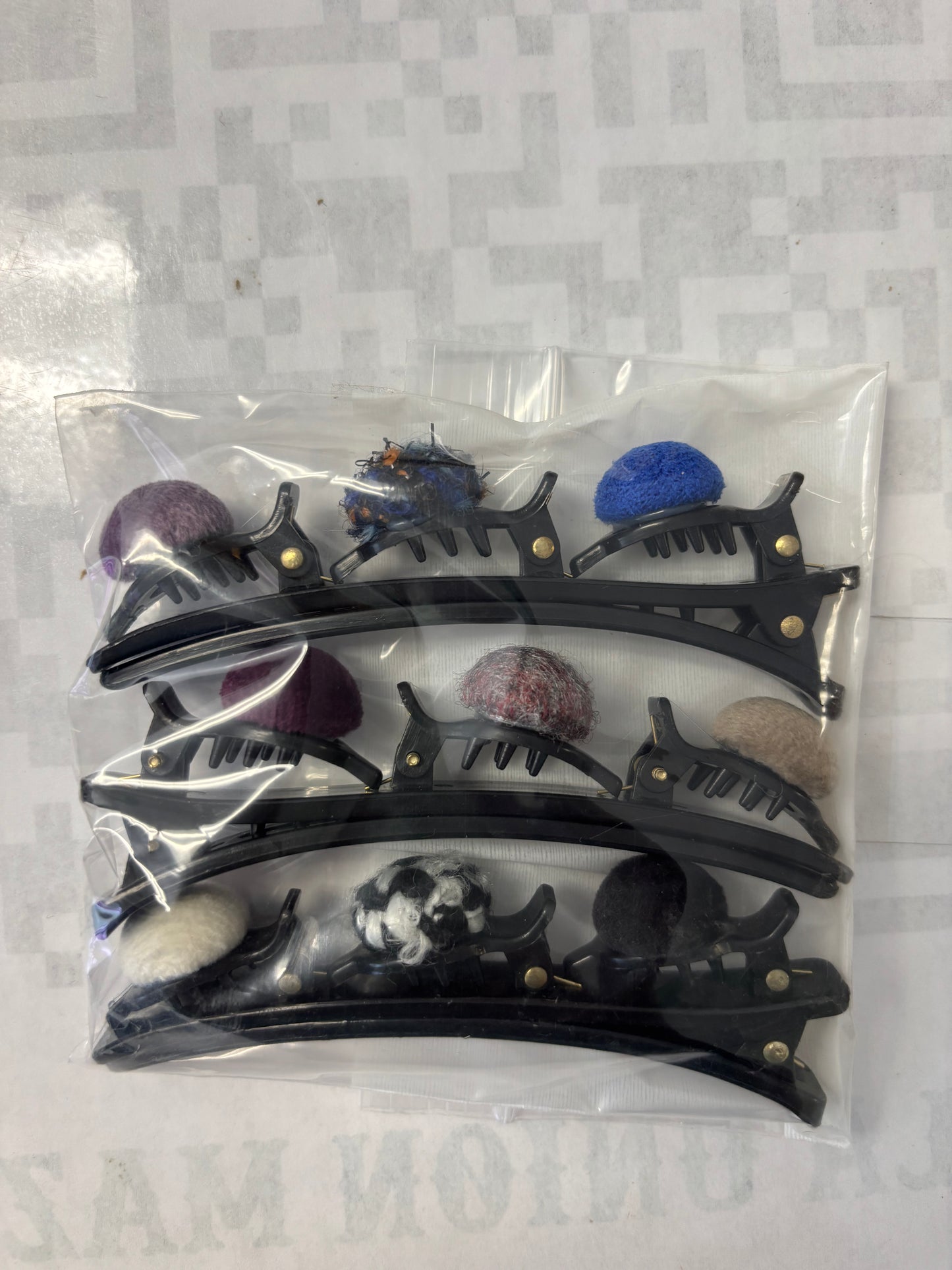 Button Hair Clip 3-pack