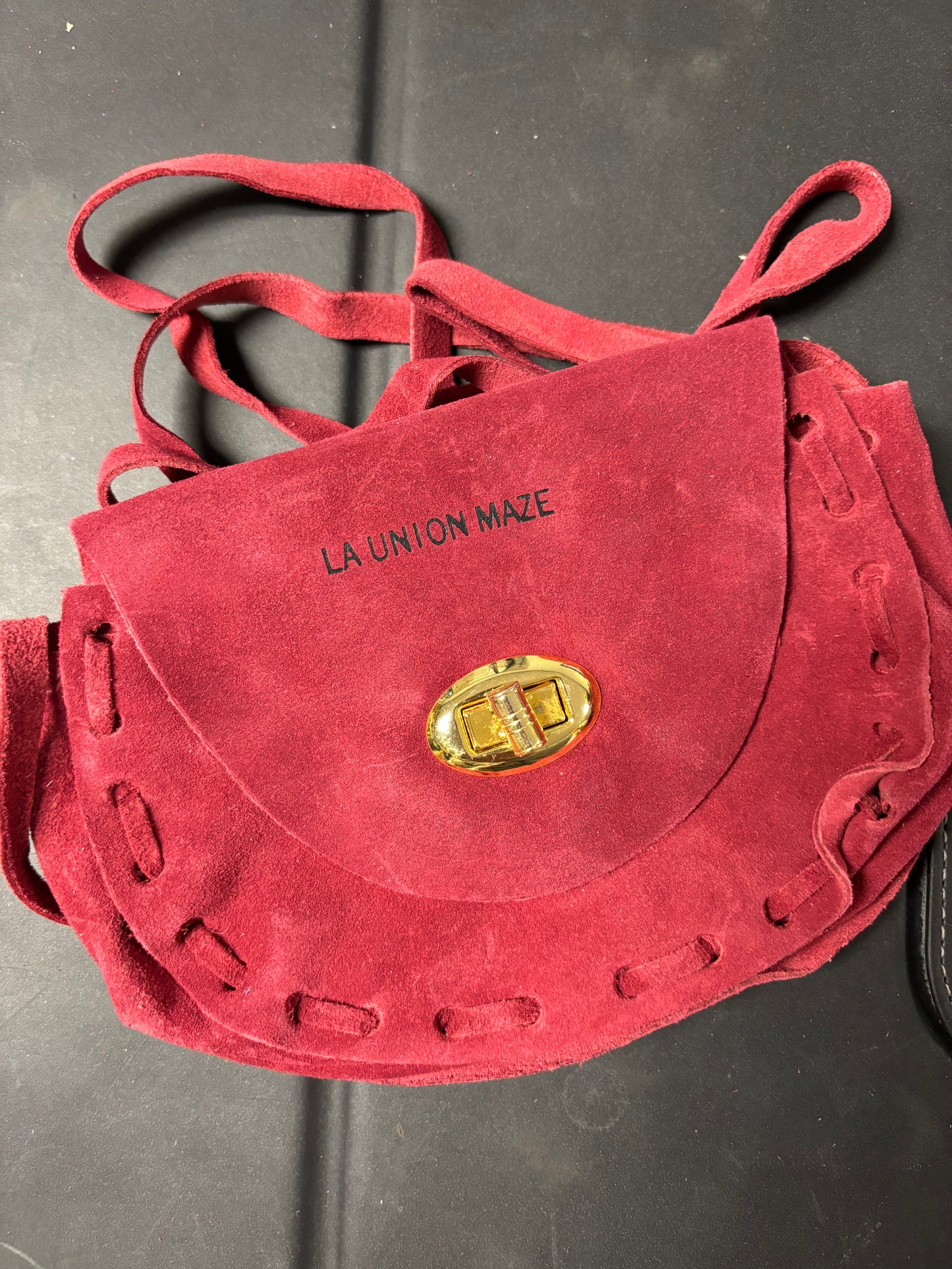 Red Suede Novelty Purse